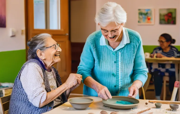 요양병원 내 간병인 서비스 - **Prompt:** A serene and brightly lit common room in a French EHPAD, designed with warm, inviting co... 요양병원 내 간병인 서비스 - **Prompt:** A serene and brightly lit common room in a French EHPAD, designed with warm, inviting co...