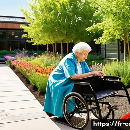 Home 7 치매 요양병원 사례 비교 - **Prompt 1: A Serene Alzheimer's Unit Therapeutic Garden in France**
"A bright, secure, and soot...
